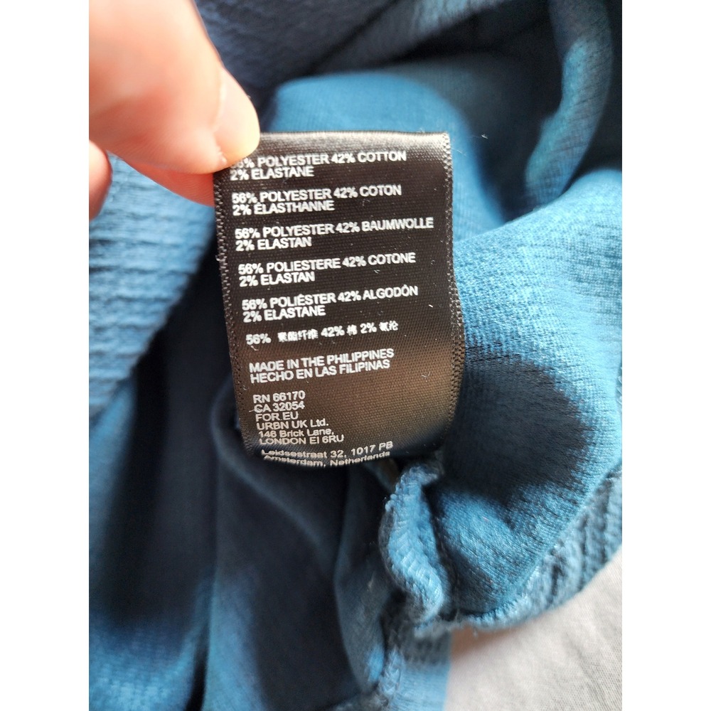 Anthropologie Navy Teal Textured Wrap Front Keyhole Back Crop Top XL NWT - Picture 7 of 7